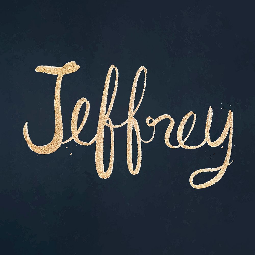 Jeffrey sparkling gold font vector typography