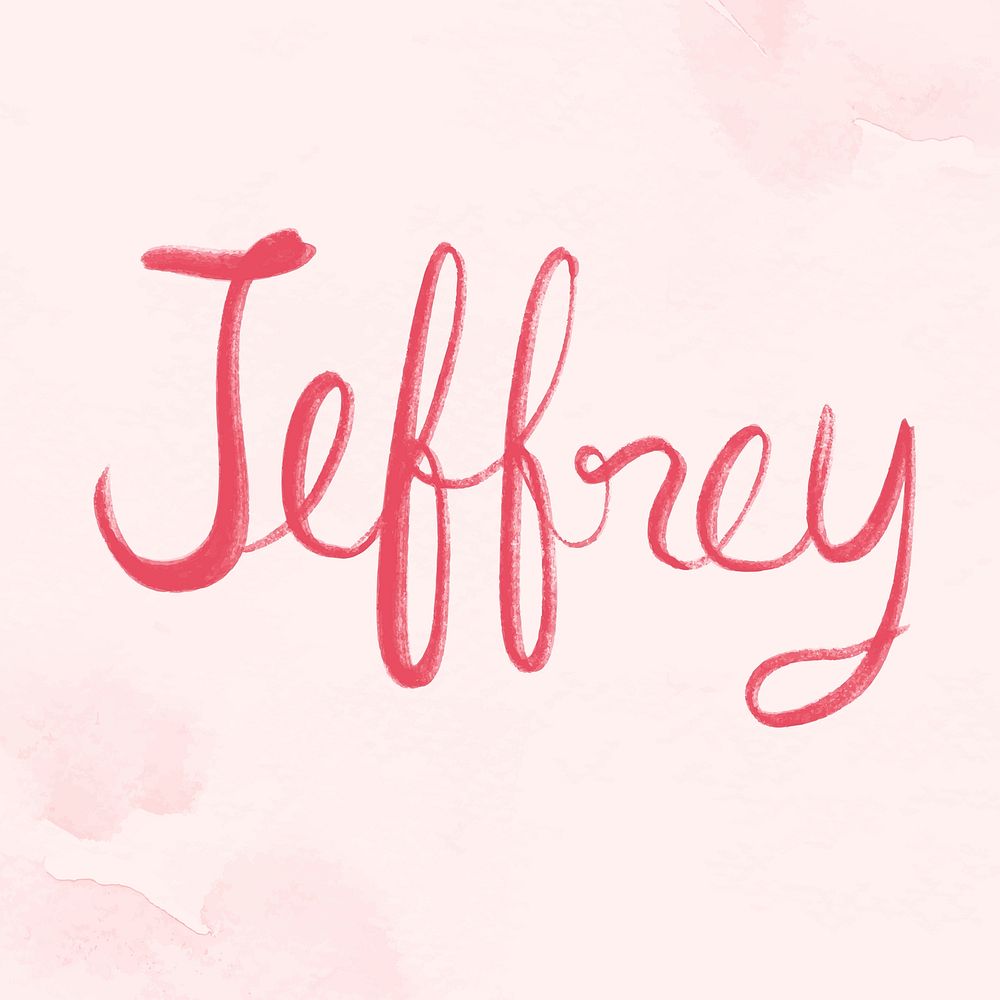Jeffrey name hand vector ettering font
