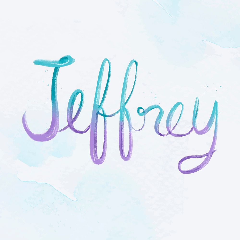 Jeffrey name pastel script vector font