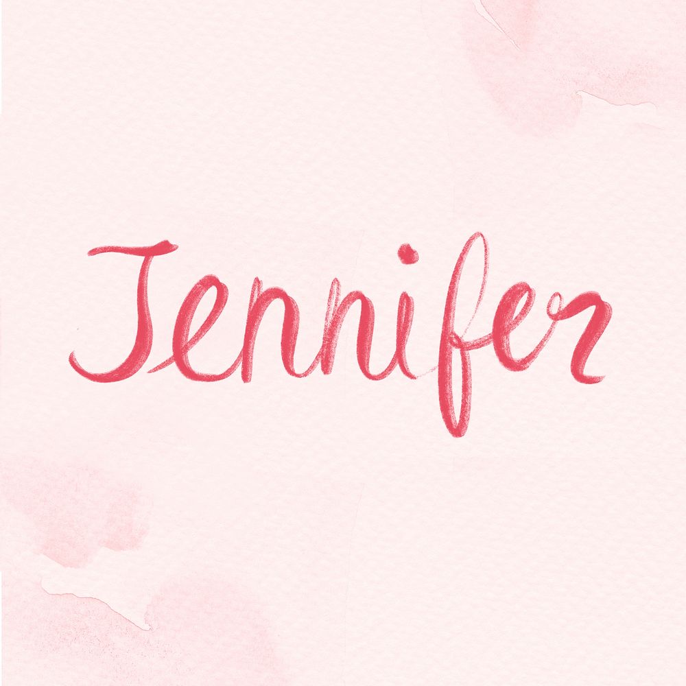 Jennifer pink name script font