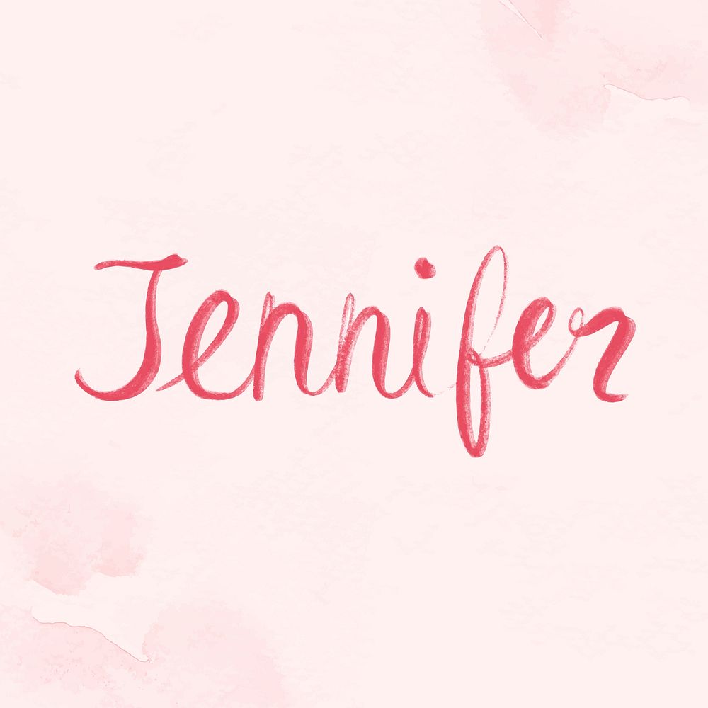 Jennifer pink name script vector font