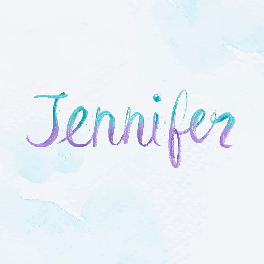 Jennifer vector name word pastel typography