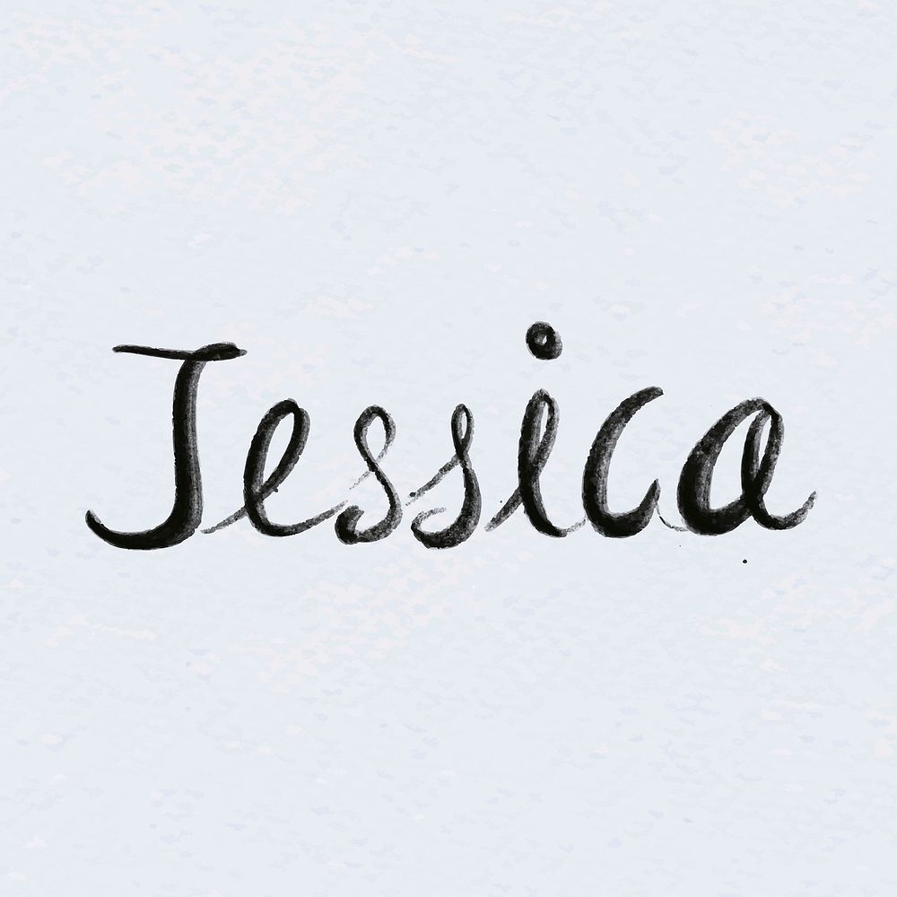 Hand drawn Jessica font vector typography