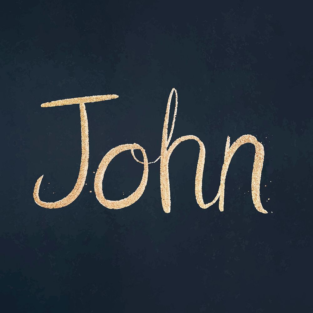 John sparkling gold font vector typography