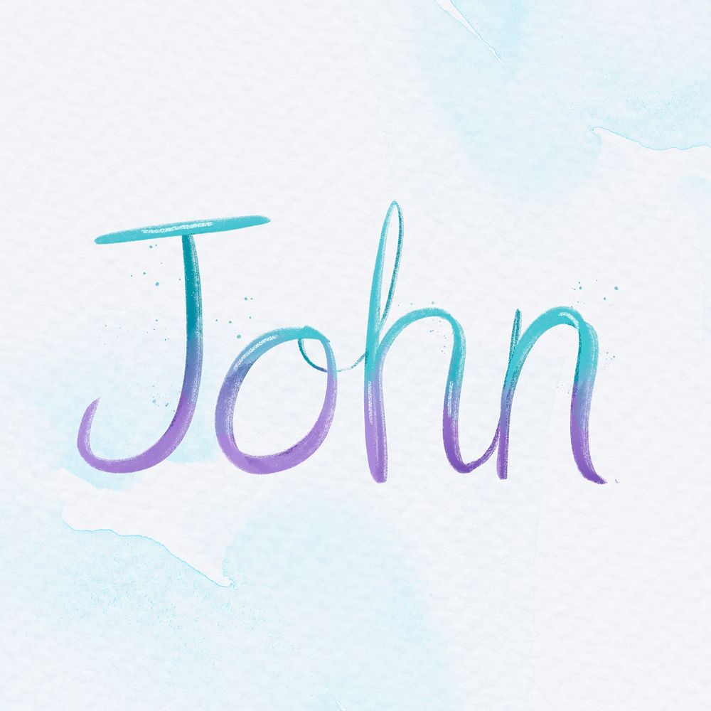 John name pastel word psd typography