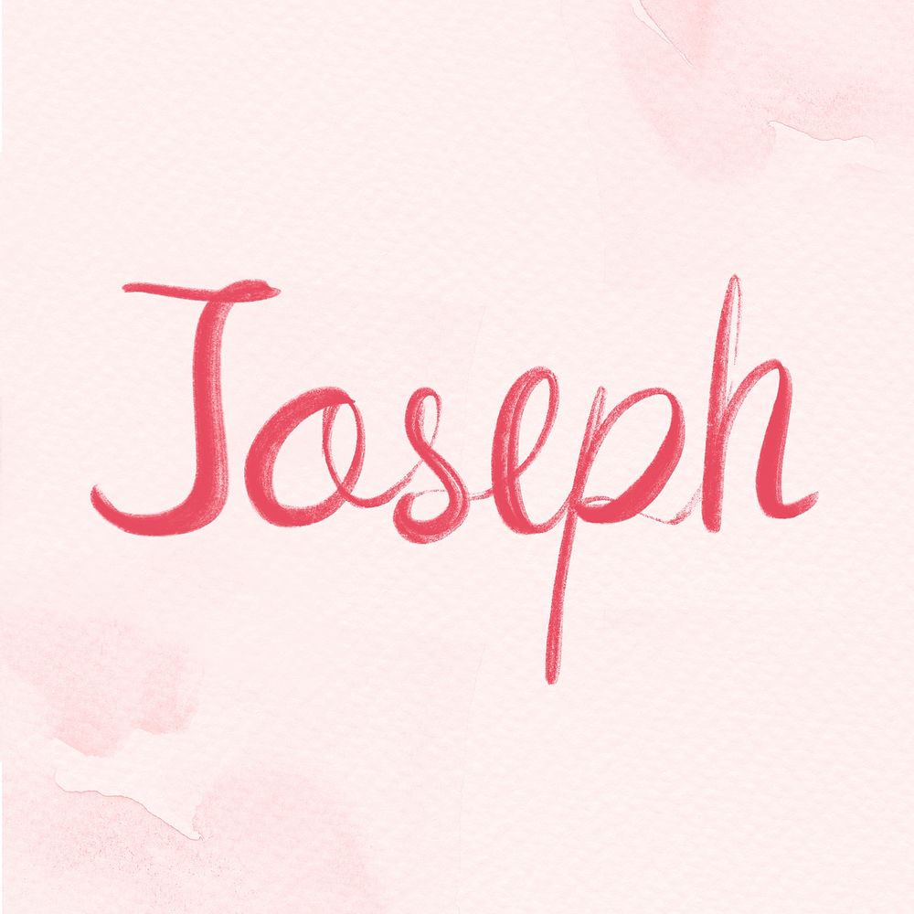 Joseph name hand lettering psd font