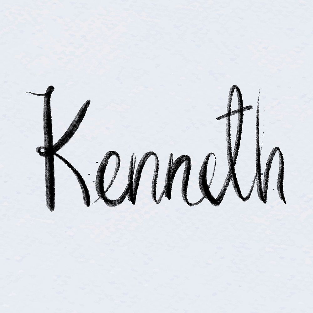 Hand drawn vector Kenneth font typography