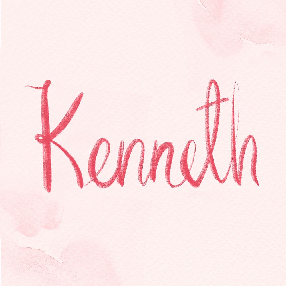 Kenneth name pink psd word typography