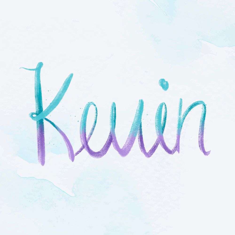 Cursive Kevin name vector script font
