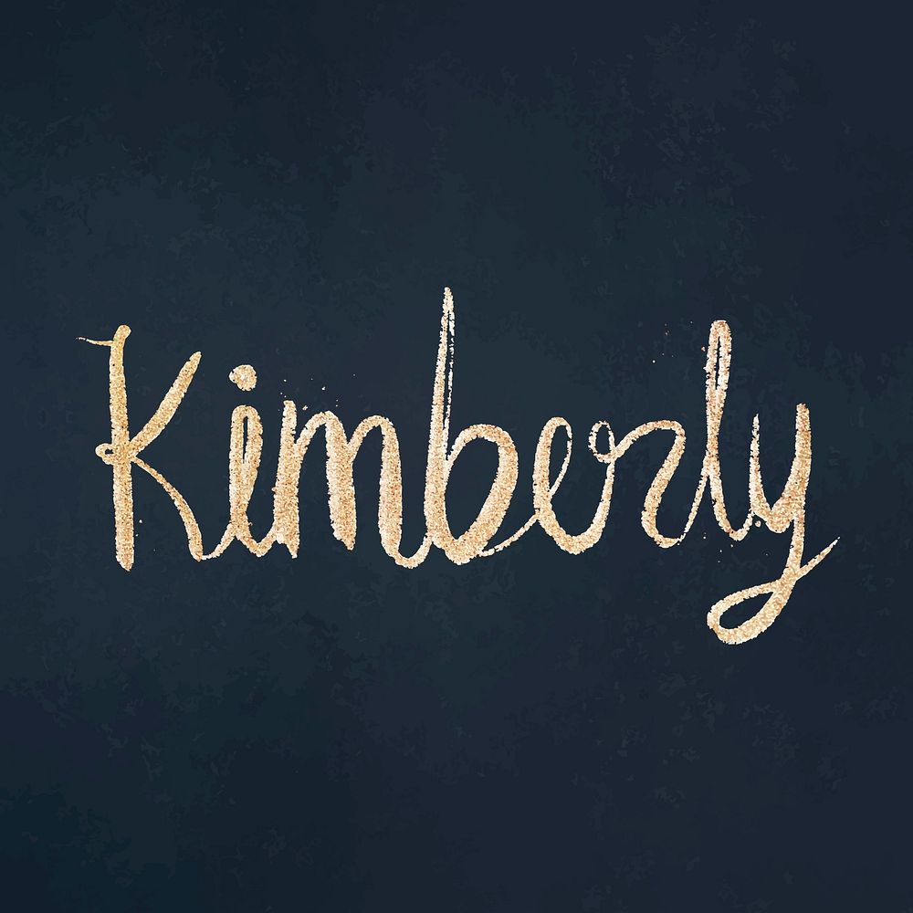 Kimberly vector sparkling gold font typography