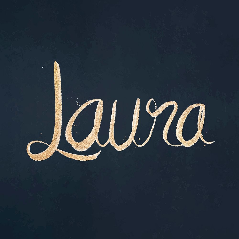 Sparkling gold Laura font vector typography