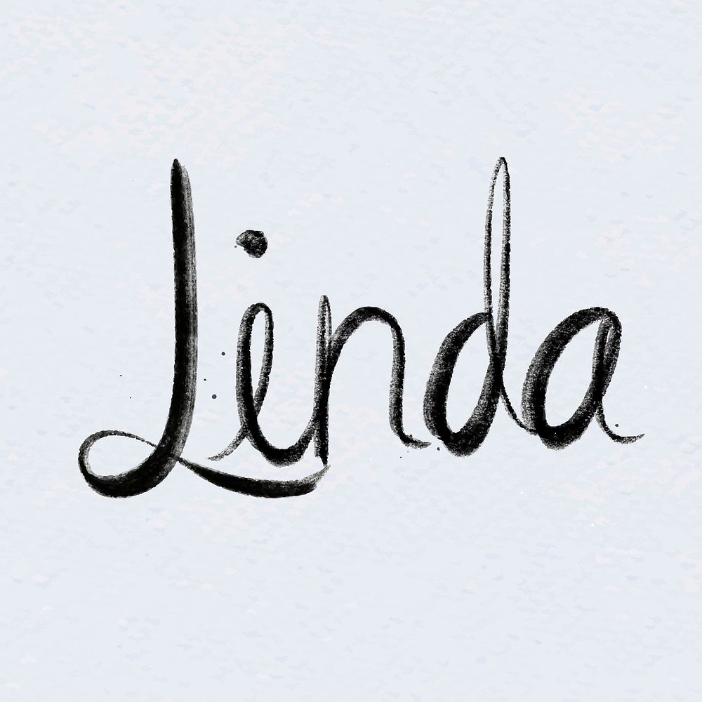Hand drawn vector Linda font typography