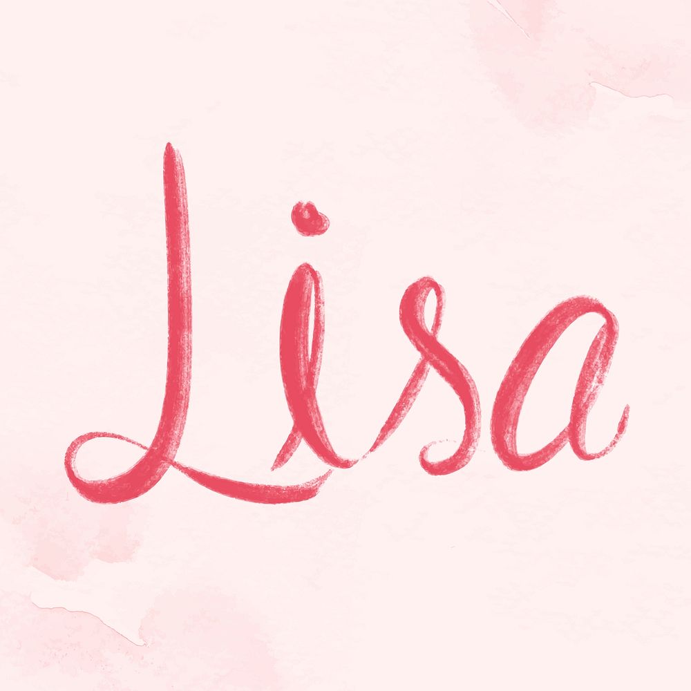 Lisa name vector script pink font