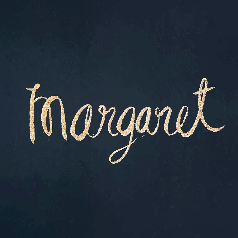 Margaret sparkling gold font vector typography