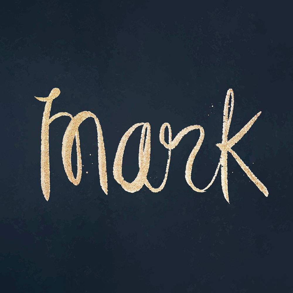Mark vector sparkling gold font typography