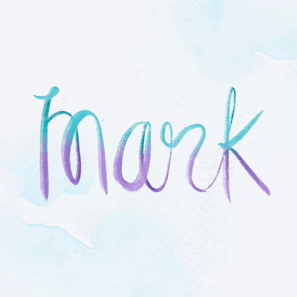 Mark male name calligraphy vector font