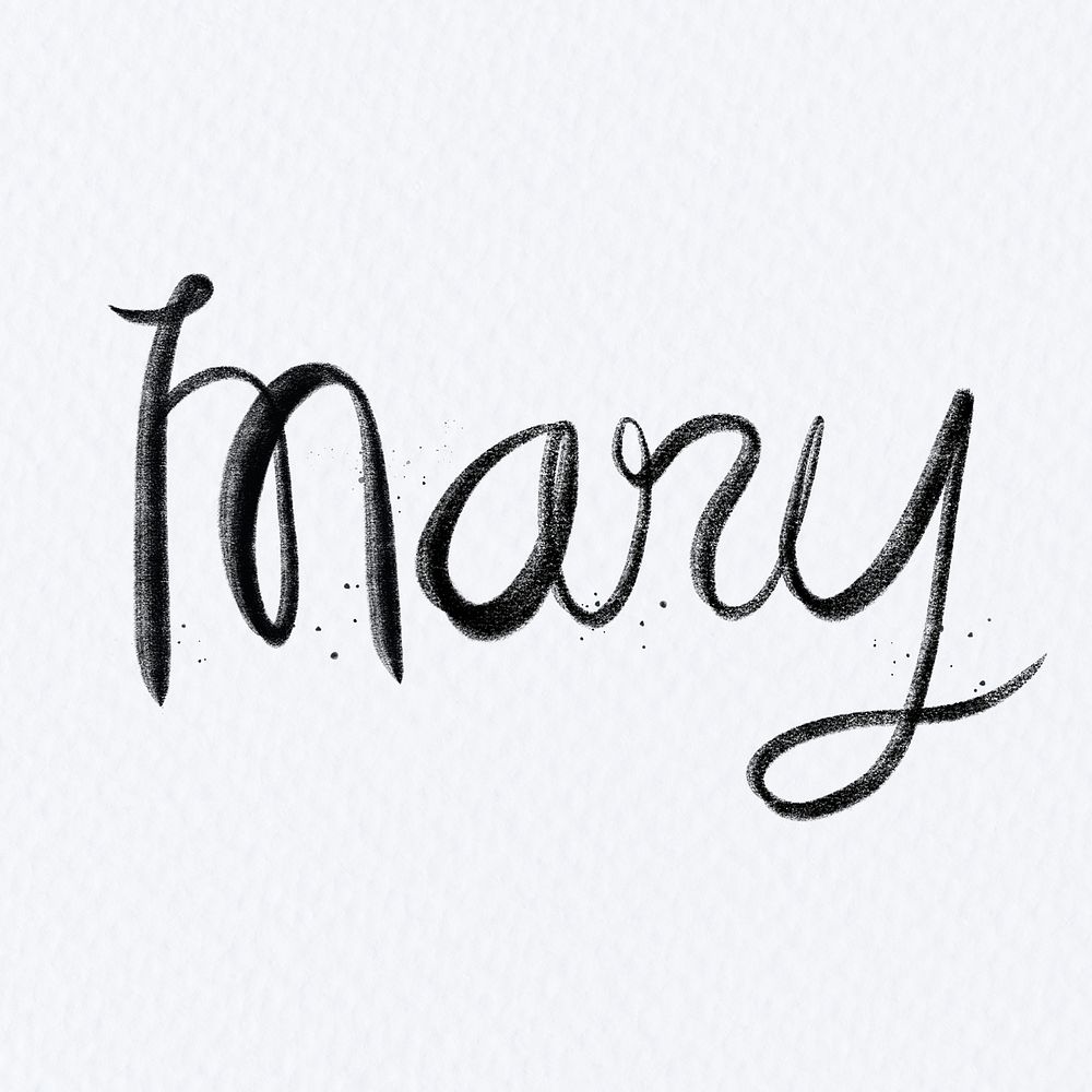 Hand drawn Mary psd font typography