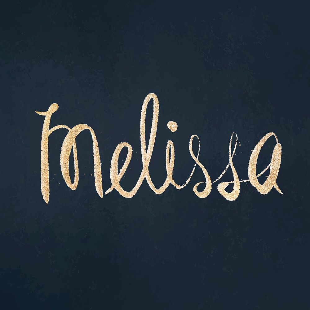 Melissa sparkling vector gold font typography