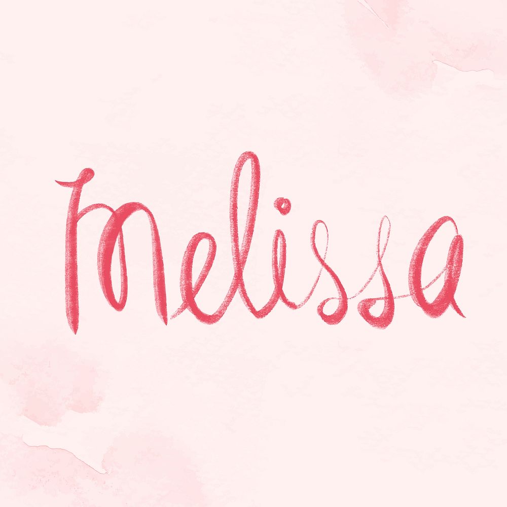 Melissa name vector pink word typography