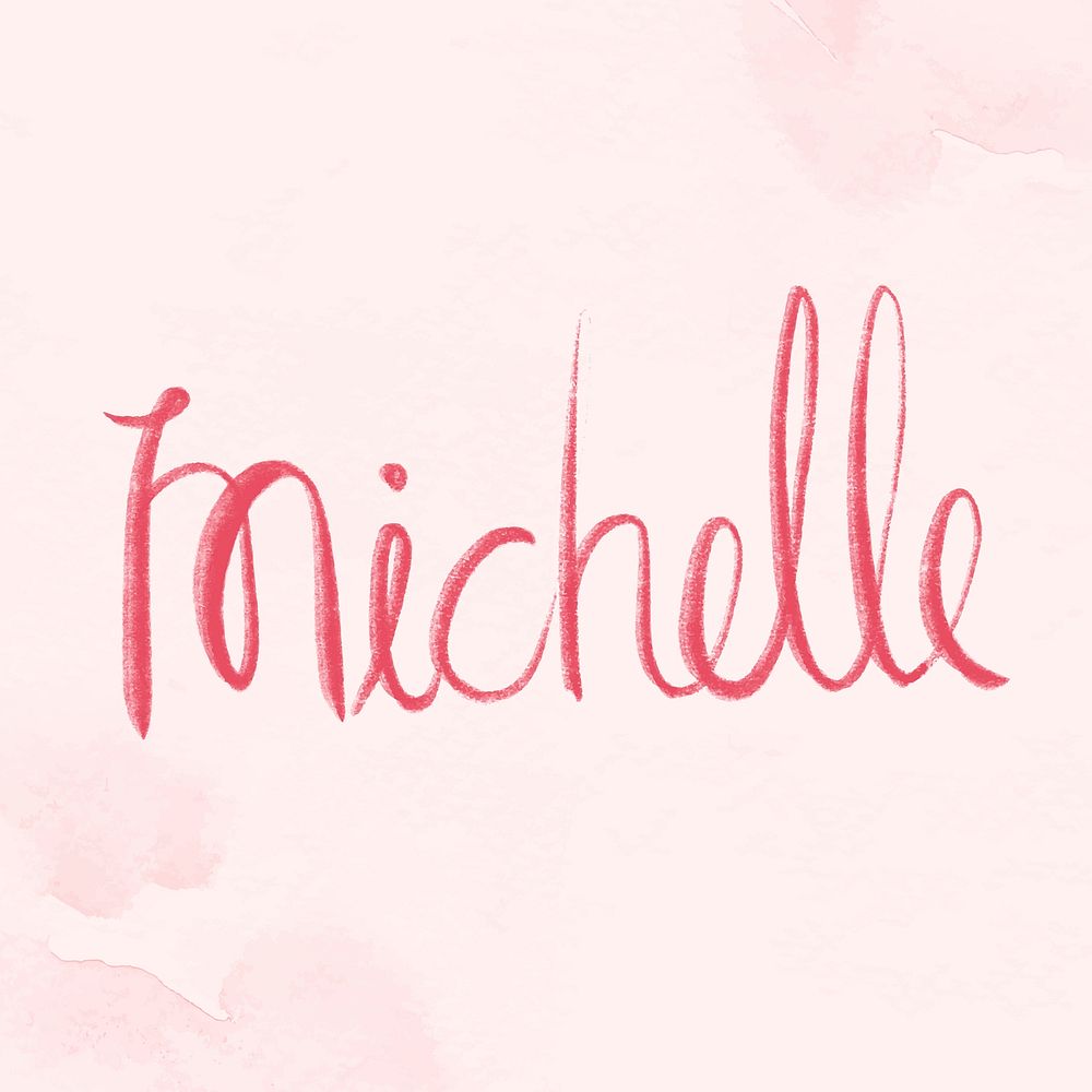 Michelle name hand lettering vector font