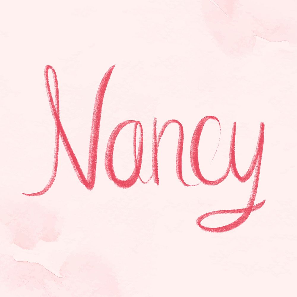 Nancy female name lettering vector font