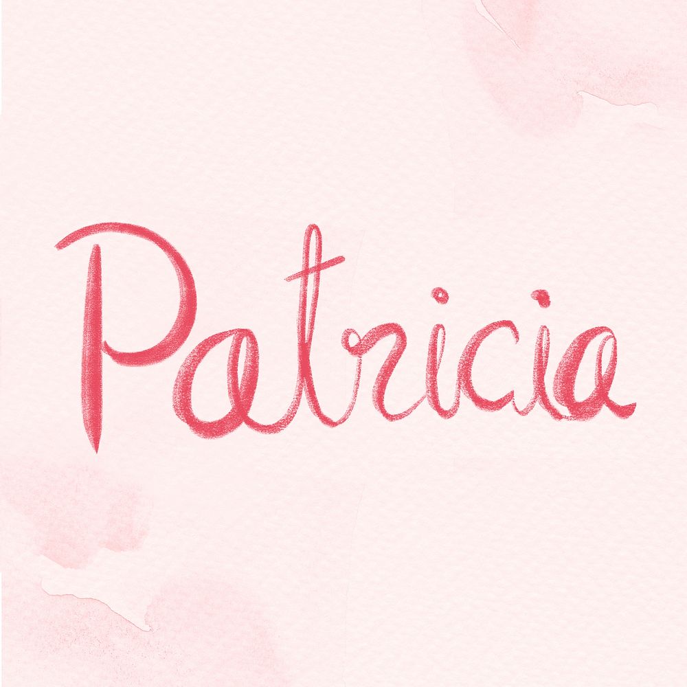 Patricia name psd script pink font