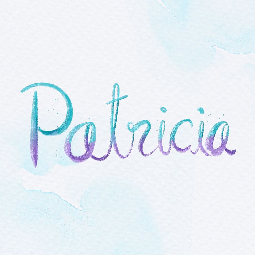 Patricia name hand lettering psd font
