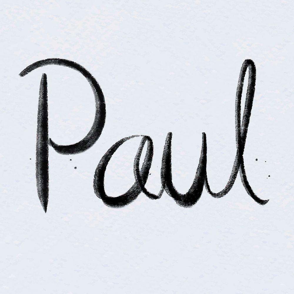 Hand drawn vector Paul font typography