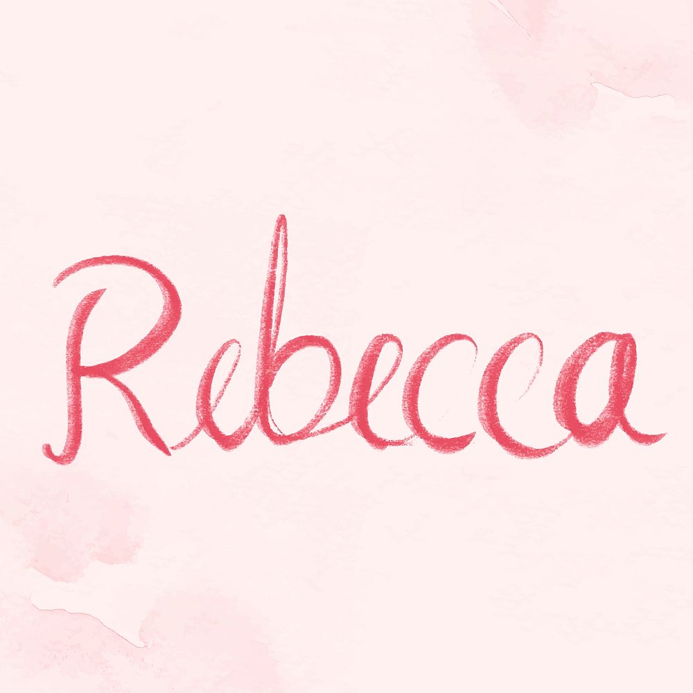 Vector Rebecca name pink script font