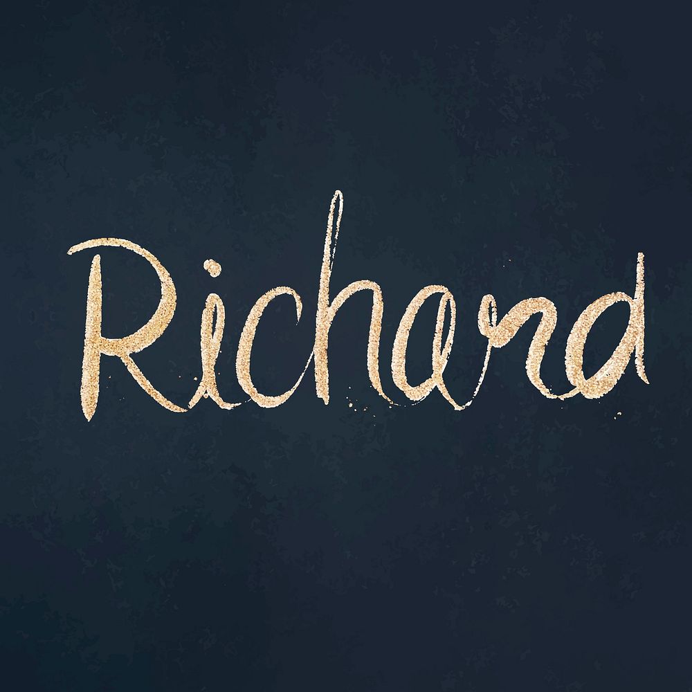 Richard vector sparkling gold font typography