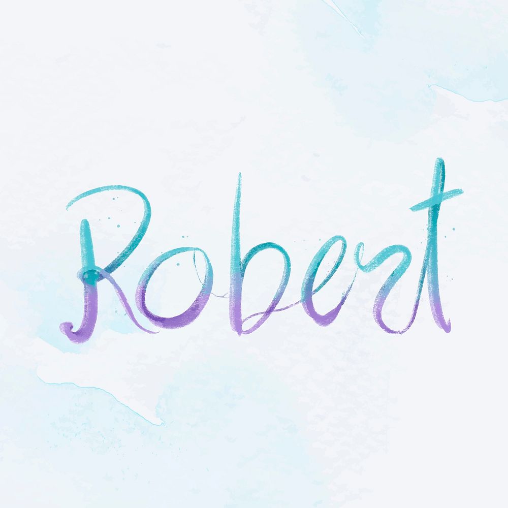 Robert vector name word pastel typography