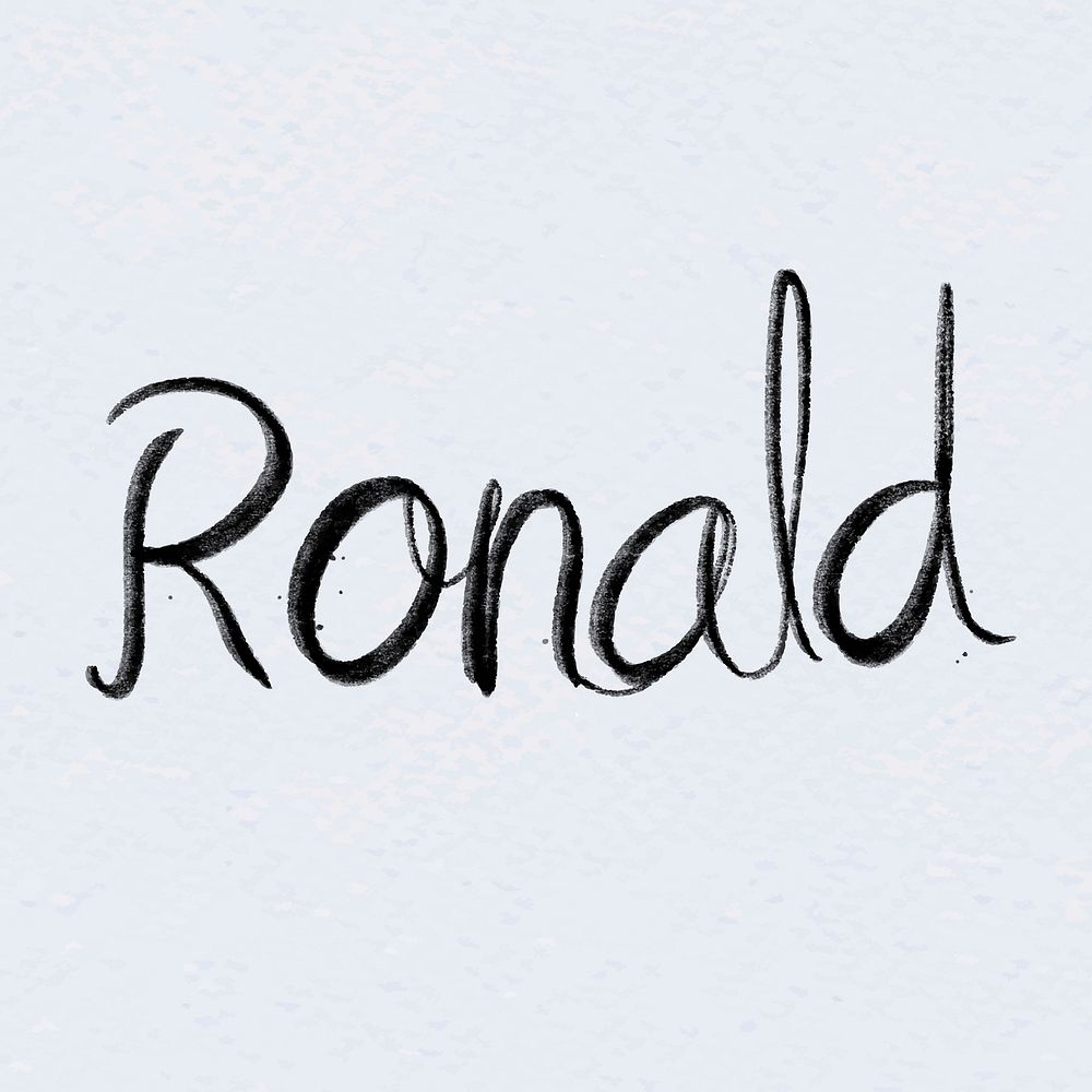 Vector hand drawn Ronald font typography