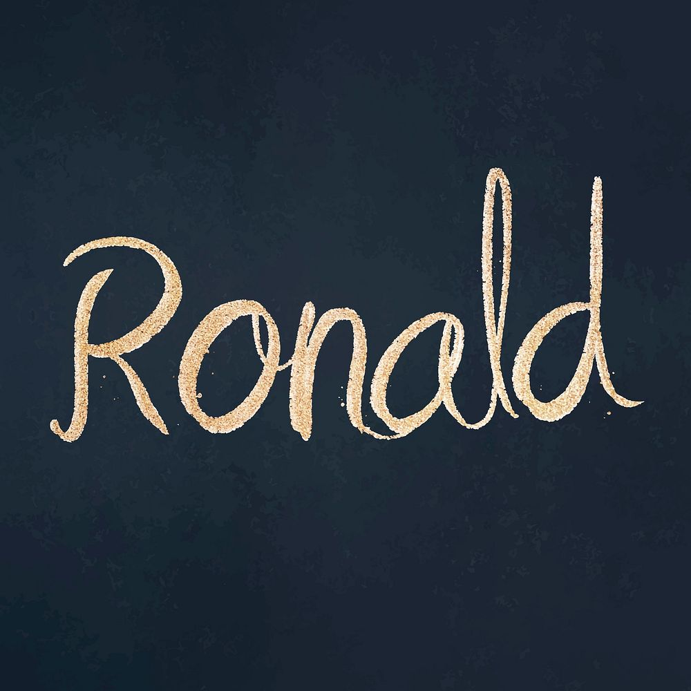 Ronald sparkling vector gold font typography