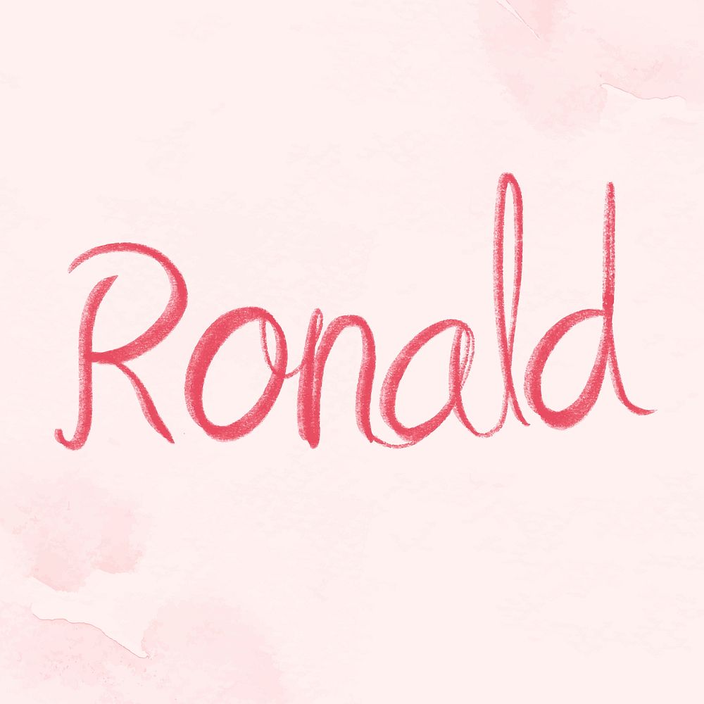 Vector Ronald name word typography