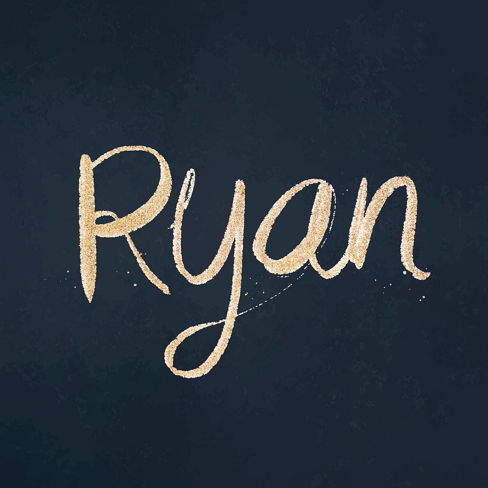 Ryan sparkling vector gold font typography