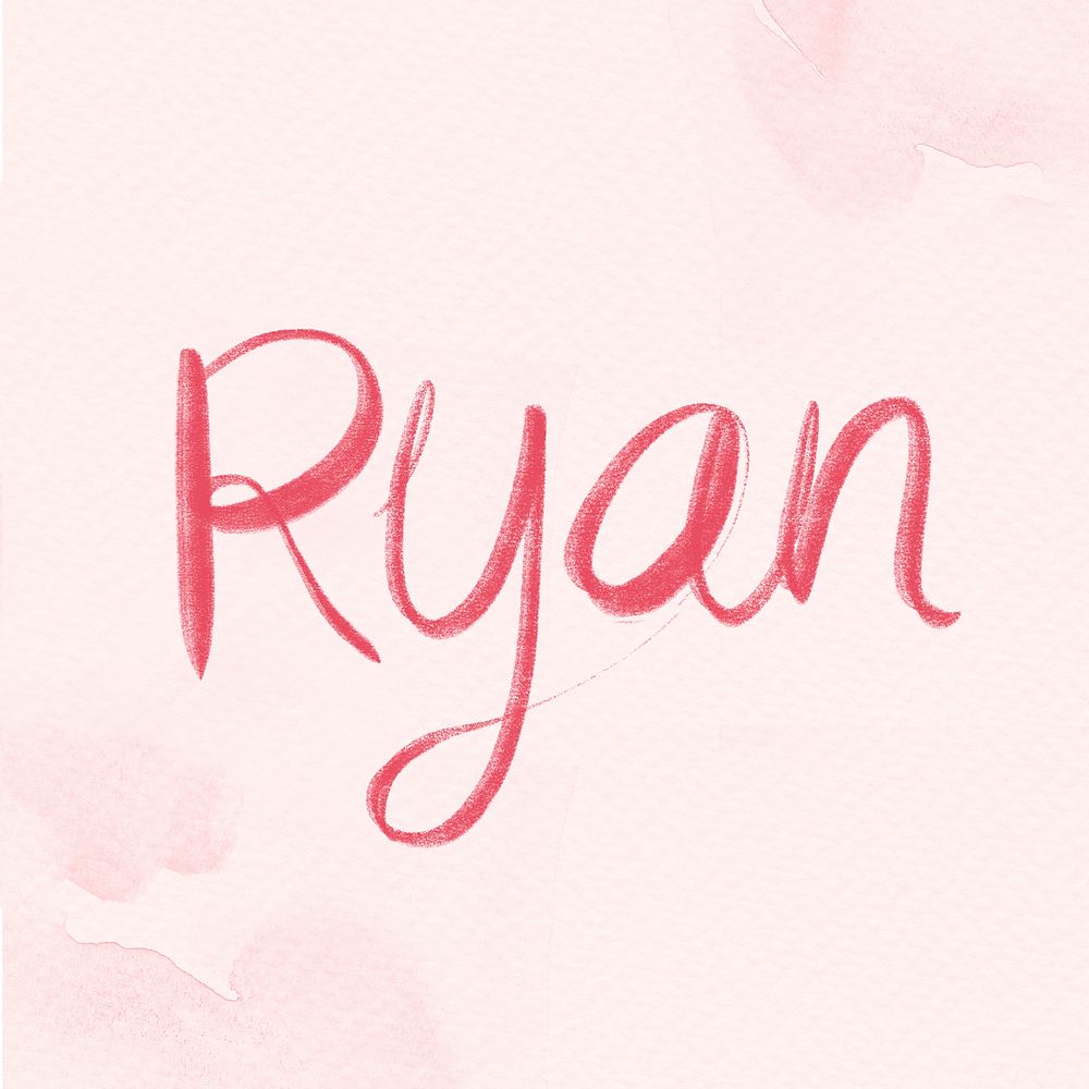 Ryan male name calligraphy font
