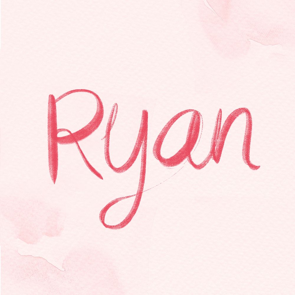 Ryan male name psd calligraphy font