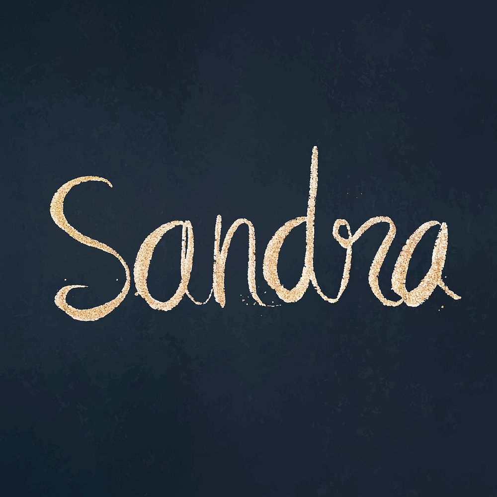 Sandra vector sparkling gold font typography