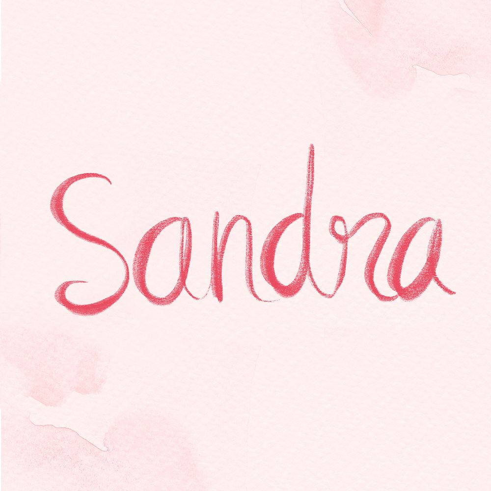 Sandra name hand lettering font