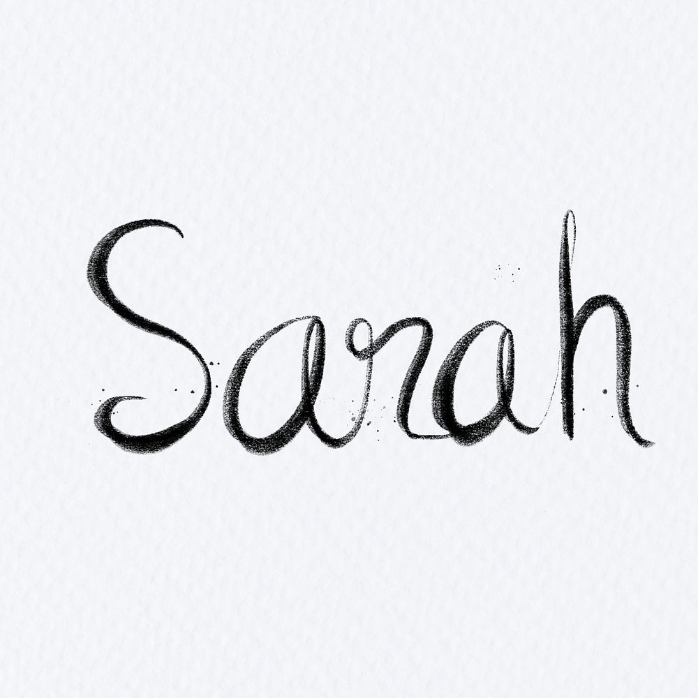 Hand drawn Sarah psd font typography