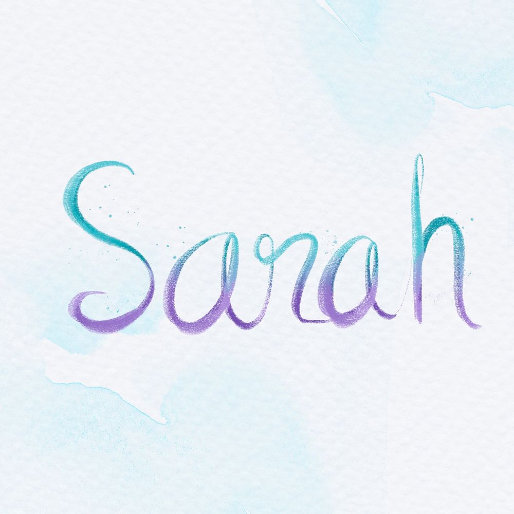 Sarah name psd script pastel font