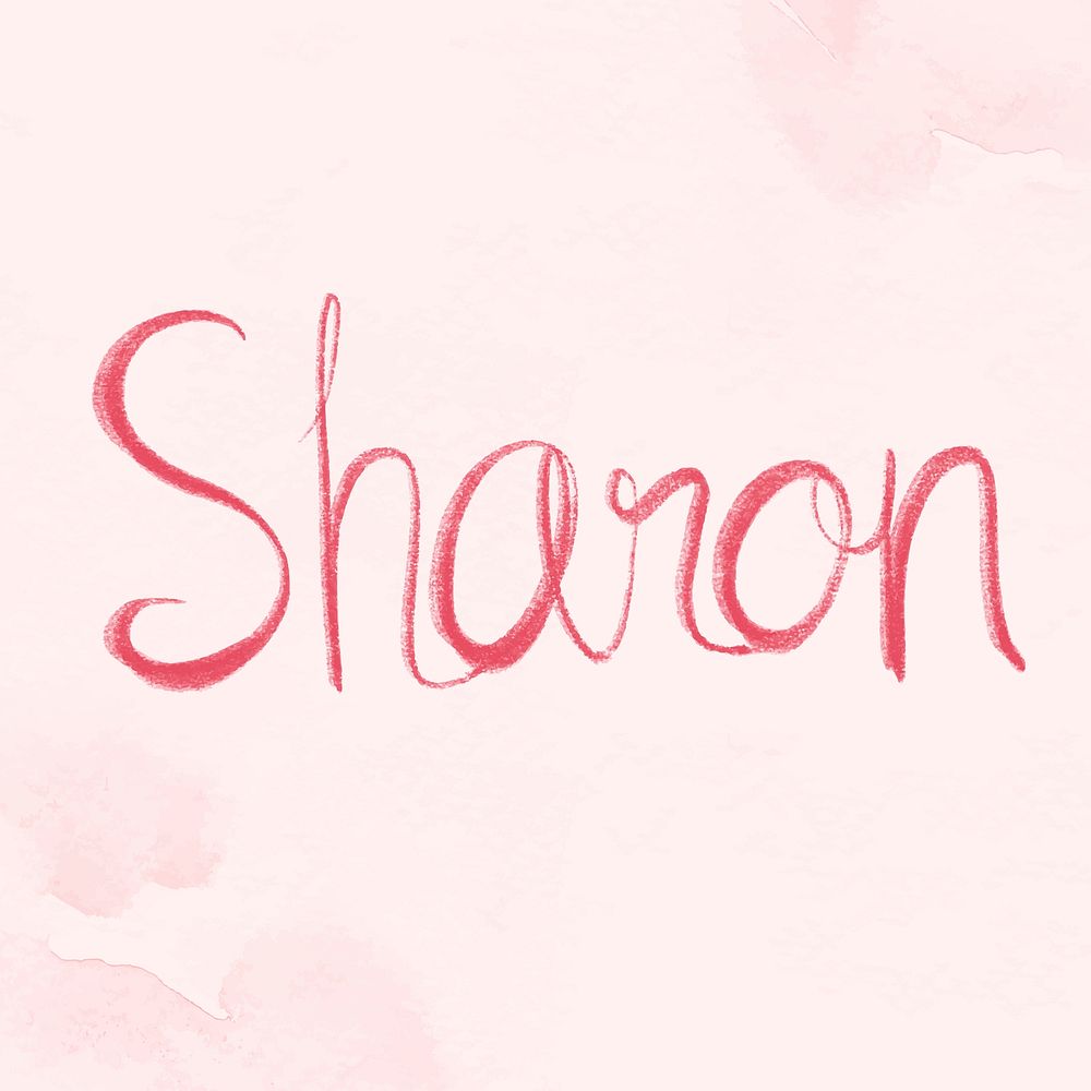 Sharon name pink vector script font