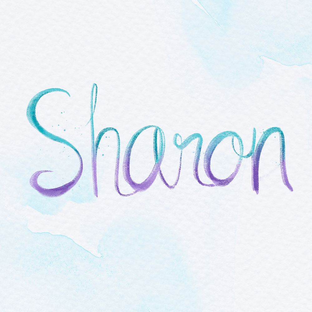 Sharon female name psd lettering font