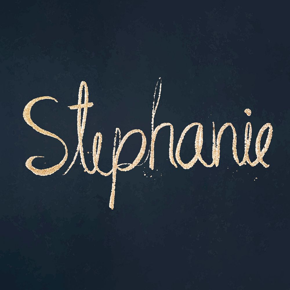 Stephanie vector sparkling gold font typography