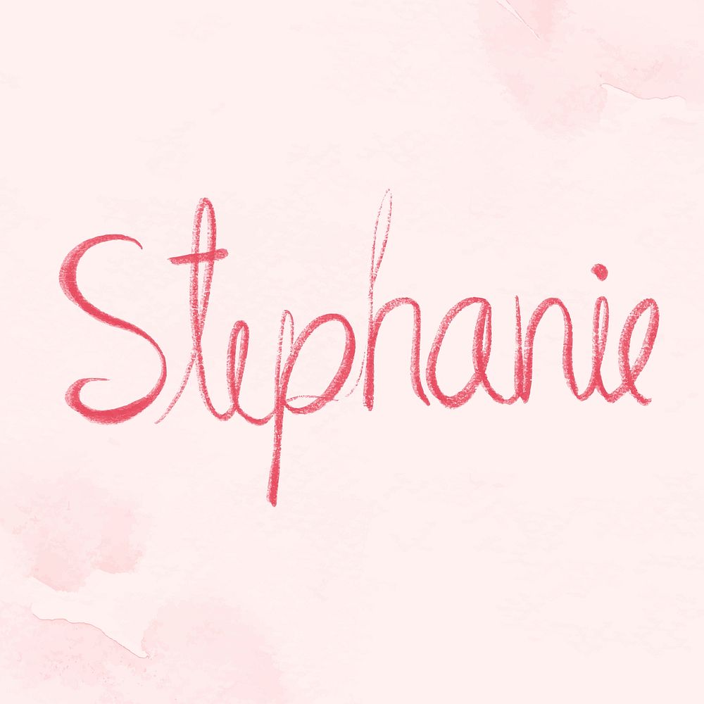 Stephanie name pink vector lettering font
