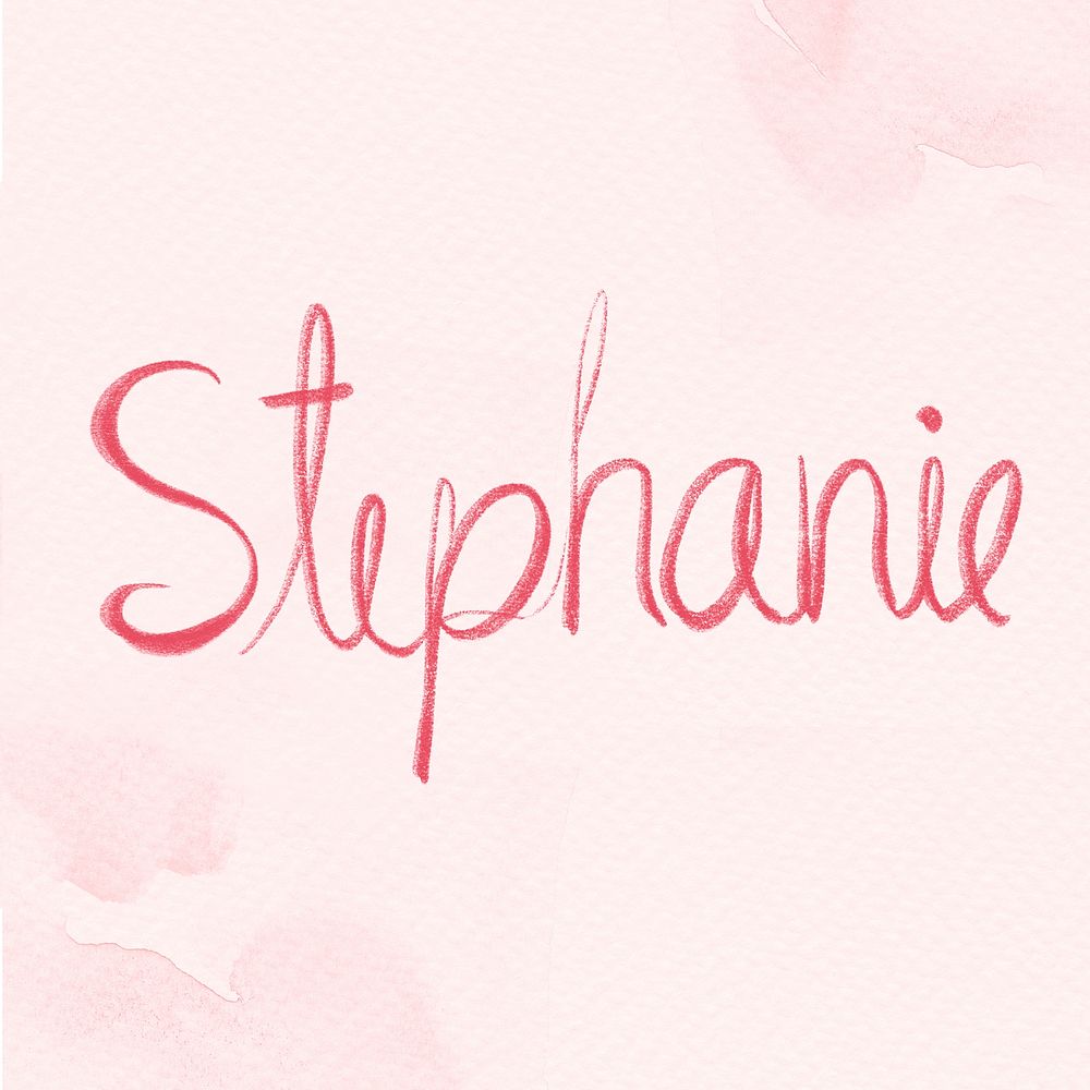 Stephanie name pink lettering psd font