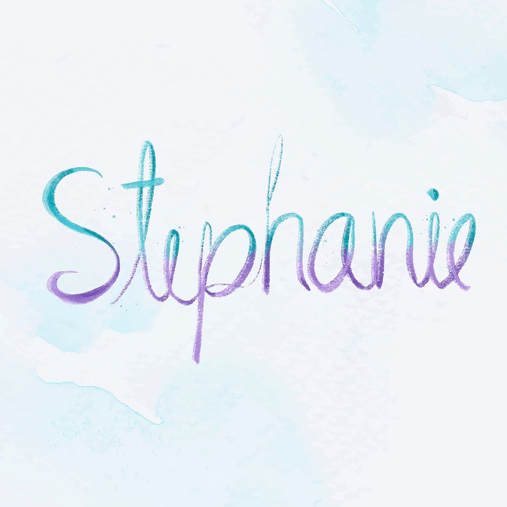 Stephanie female vector name calligraphy font