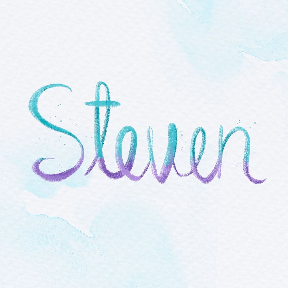 Steven name hand lettering psd font