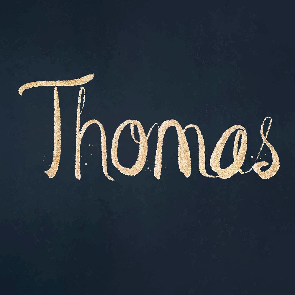 Thomas vector sparkling gold font typography