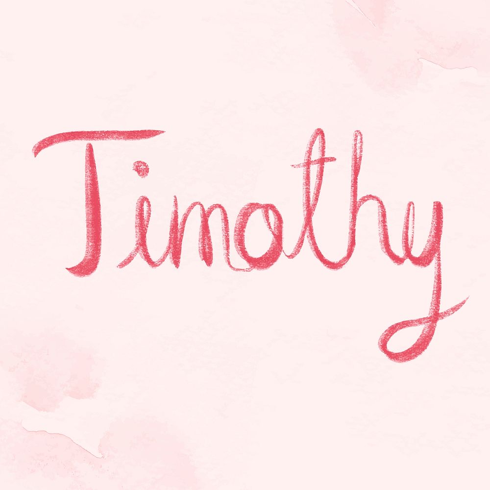 Timothy male name calligraphy vector font